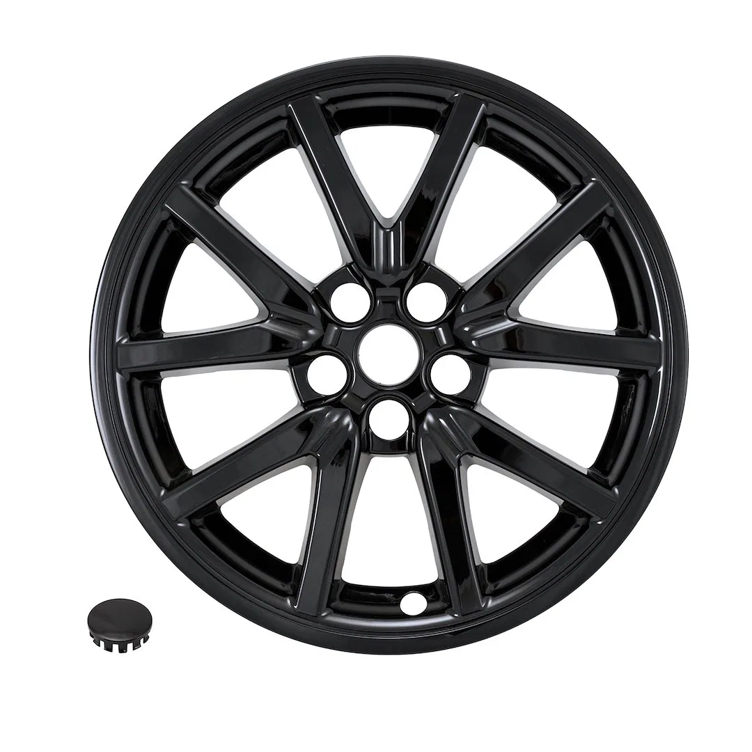IMP527BLK – COAST2COAST Wheel Skin, 18 Inch 5 V Spokes Snap-On Painted Gloss Black ABS Plastic Not Compatible With St...